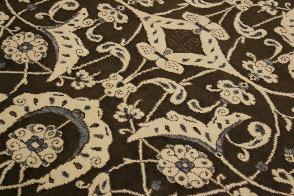 handmade Modern Kafkaz Brown Beige Hand Knotted RECTANGLE 100% WOOL area rug 4X6
