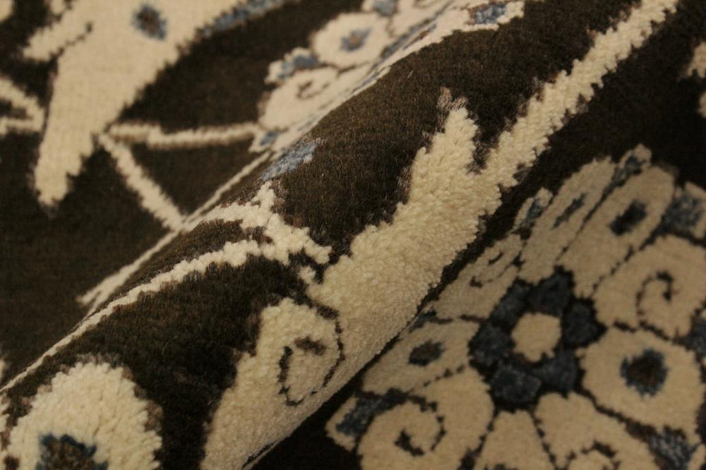 handmade Modern Kafkaz Brown Beige Hand Knotted RECTANGLE 100% WOOL area rug 4X6