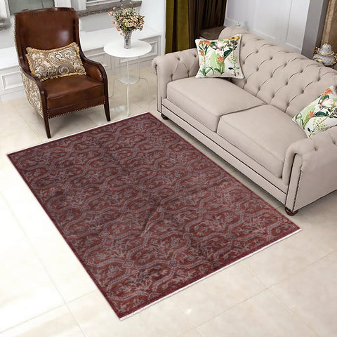 handmade Over Dyed Over Dyed Rust Blue Hand Knotted RECTANGLE 100% WOOL area rug 5' x 7'