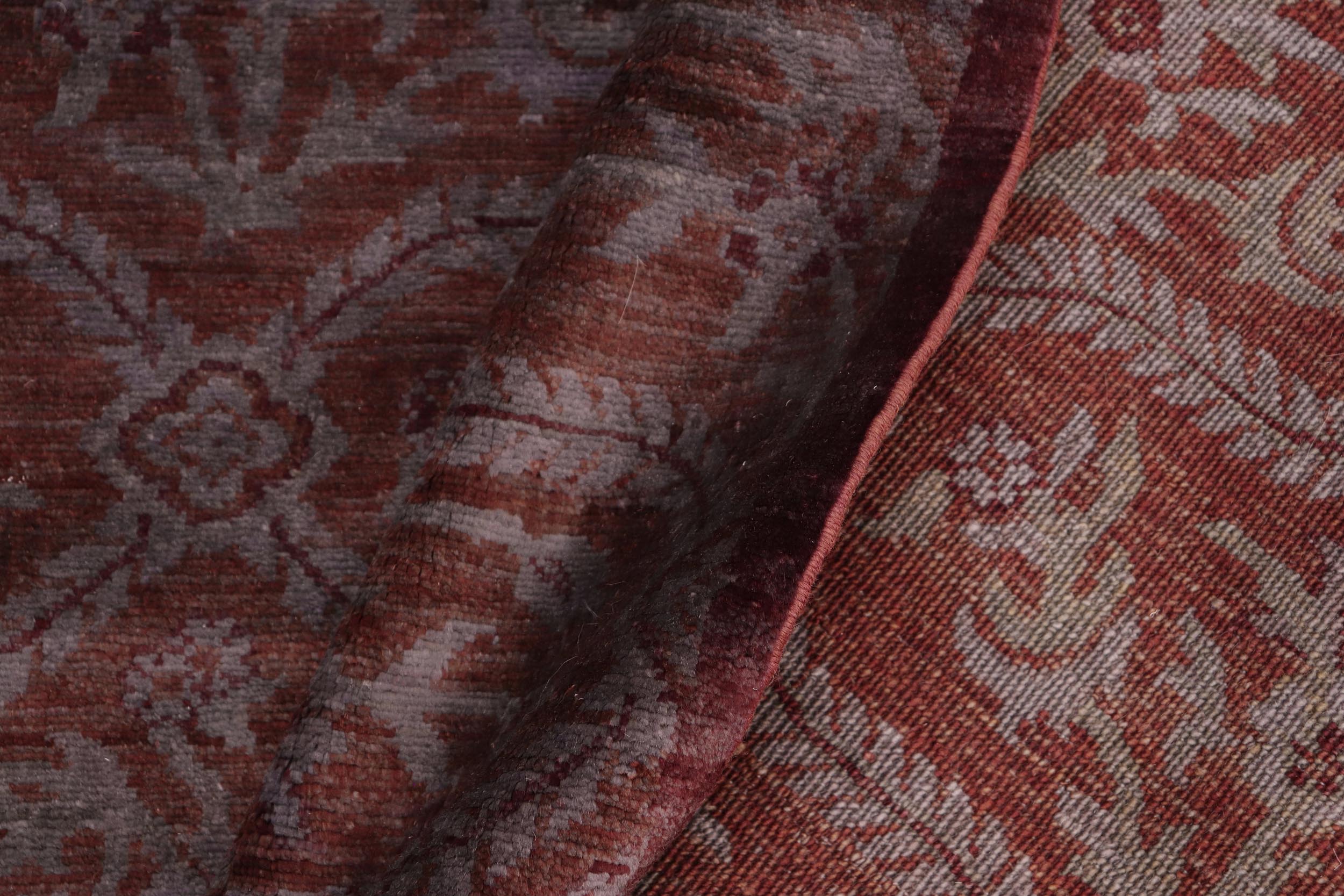 handmade Over Dyed Over Dyed Rust Blue Hand Knotted RECTANGLE 100% WOOL area rug 5' x 7'