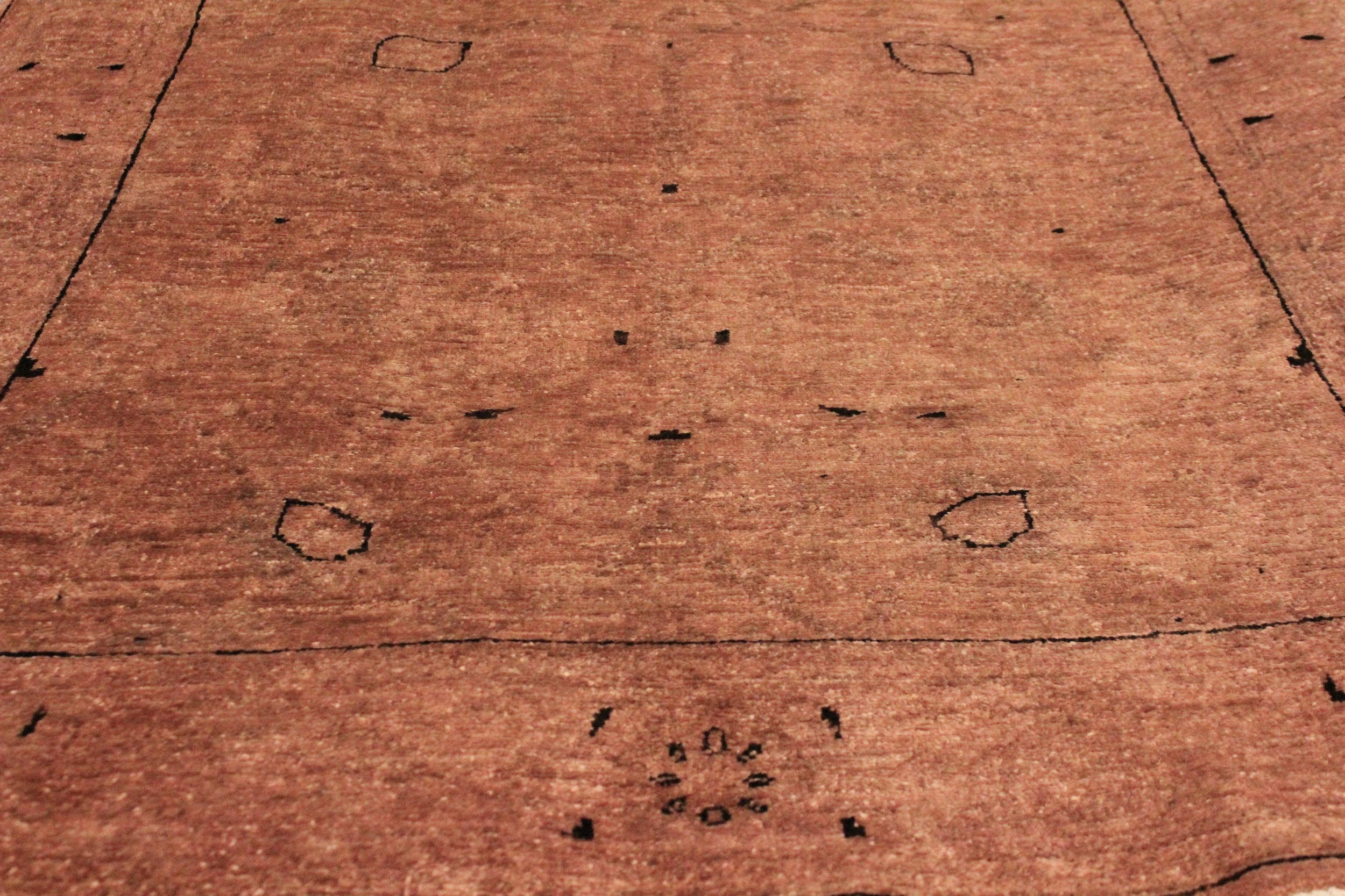 handmade Over Dyed Over Dyed Brown Dark Brown Hand Knotted RECTANGLE 100% WOOL area rug 4' x 6'