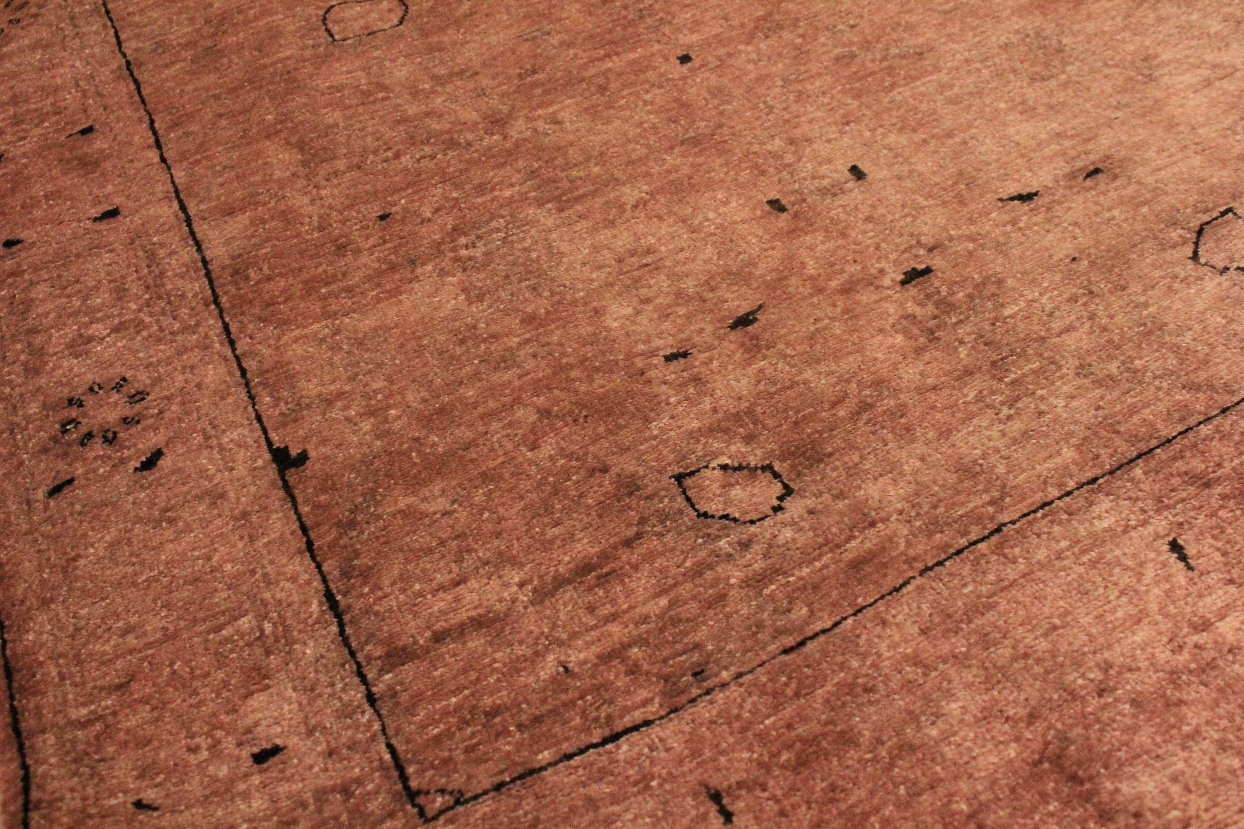 handmade Over Dyed Over Dyed Brown Dark Brown Hand Knotted RECTANGLE 100% WOOL area rug 4' x 6'