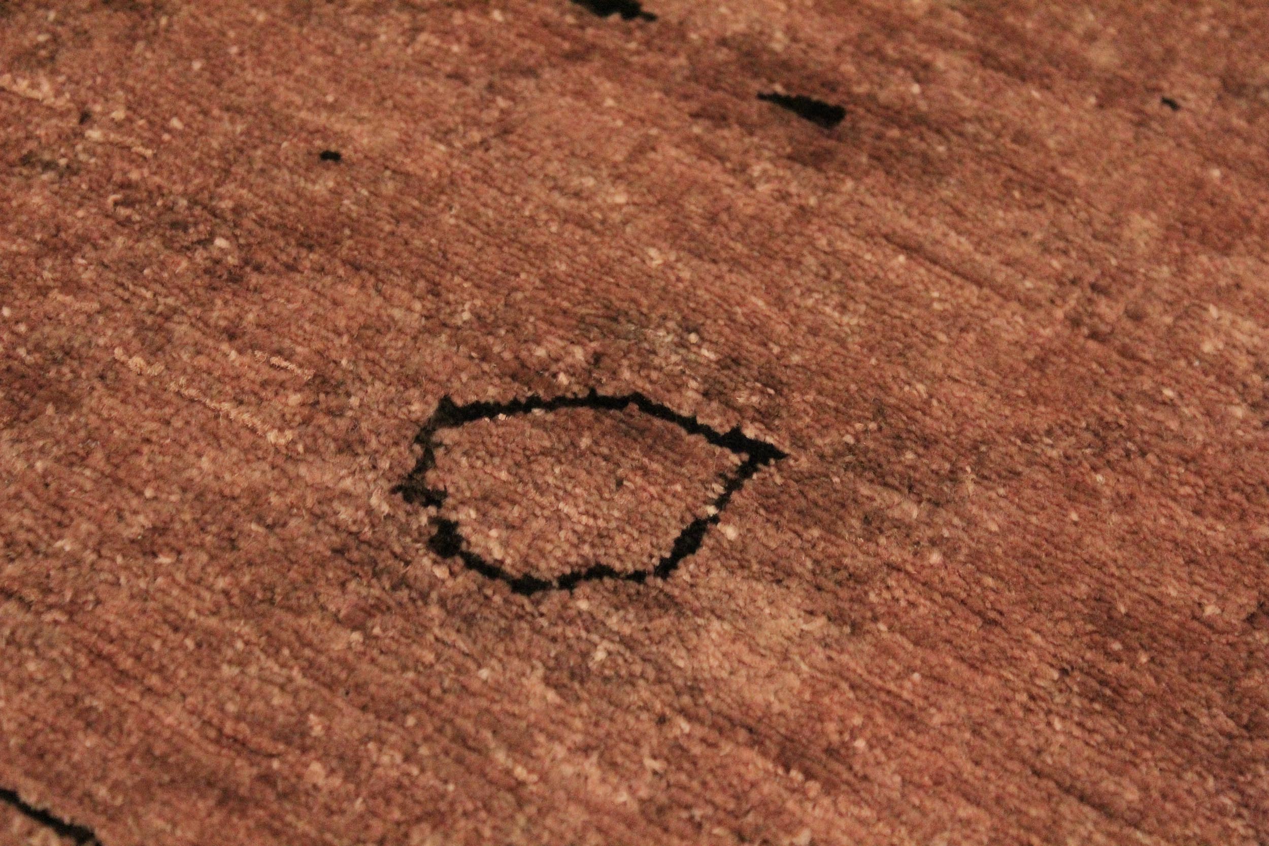 handmade Over Dyed Over Dyed Brown Dark Brown Hand Knotted RECTANGLE 100% WOOL area rug 4' x 6'