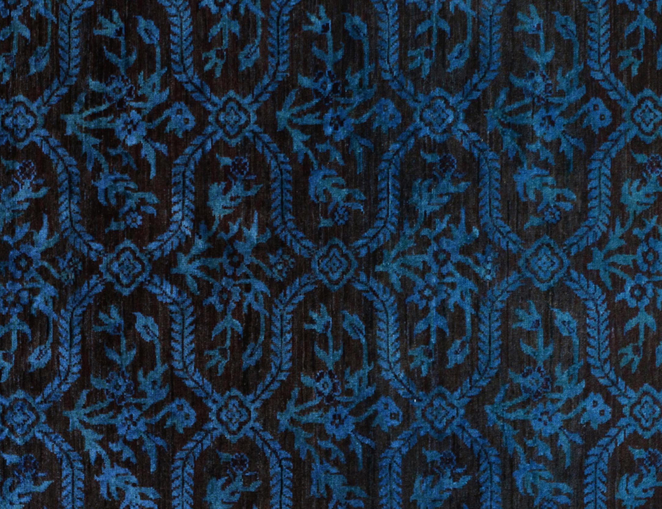 handmade Over Dyed Over Dyed Blue Brown Hand Knotted RECTANGLE 100% WOOL area rug 5' x 7'