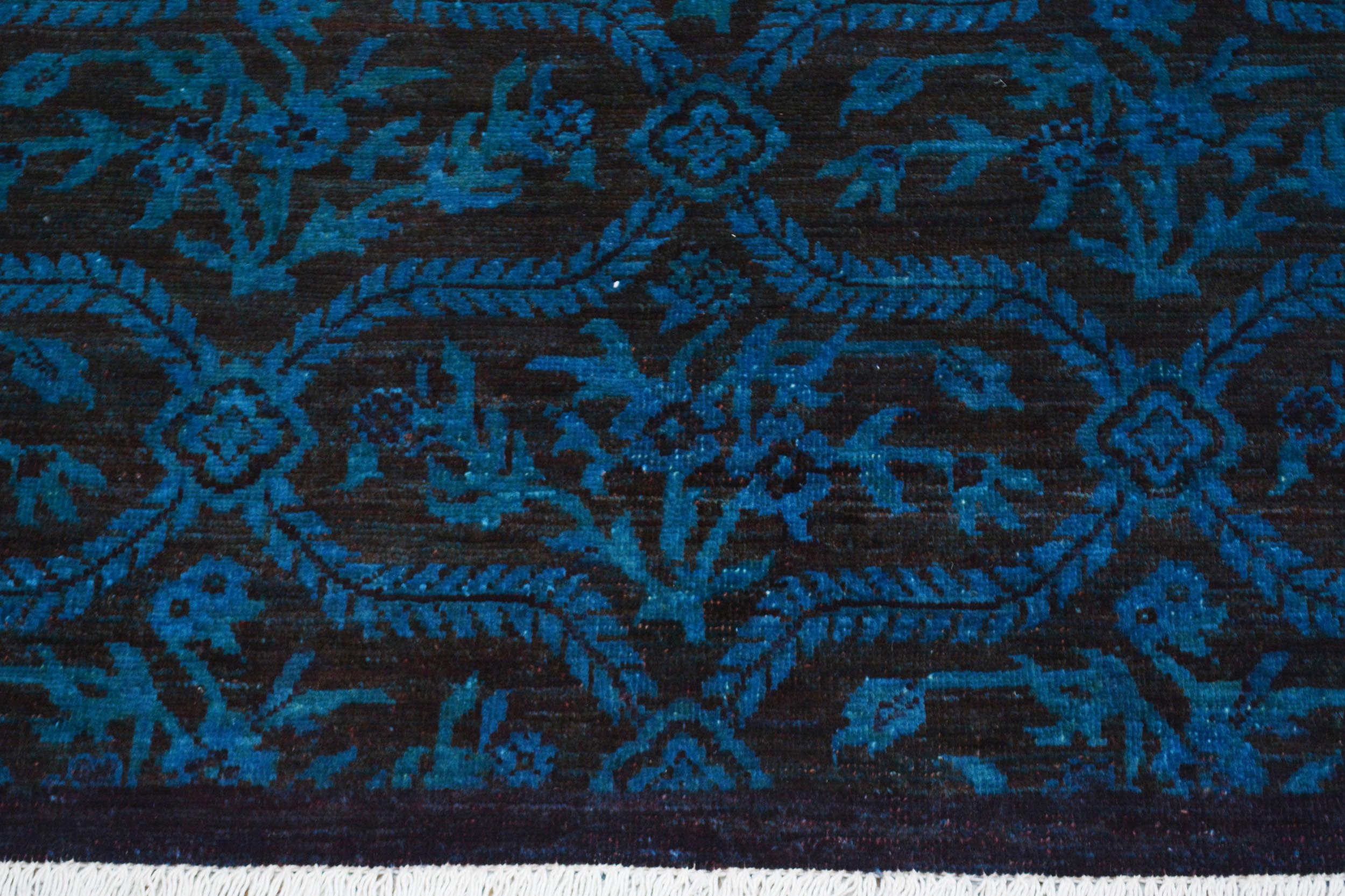 handmade Over Dyed Over Dyed Blue Brown Hand Knotted RECTANGLE 100% WOOL area rug 5' x 7'