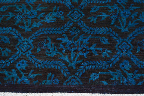 handmade Over Dyed Over Dyed Blue Brown Hand Knotted RECTANGLE 100% WOOL area rug 5' x 7'