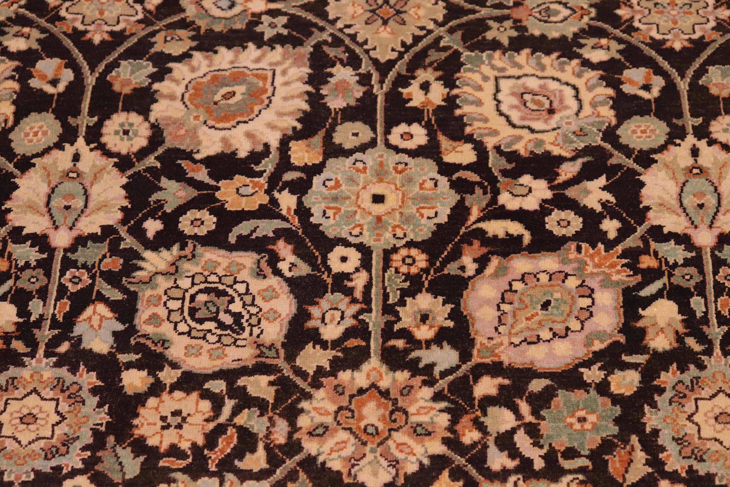 handmade Transitional Design Brown Lt. Tan Hand Knotted RECTANGLE 100% WOOL area rug 6' x 9'