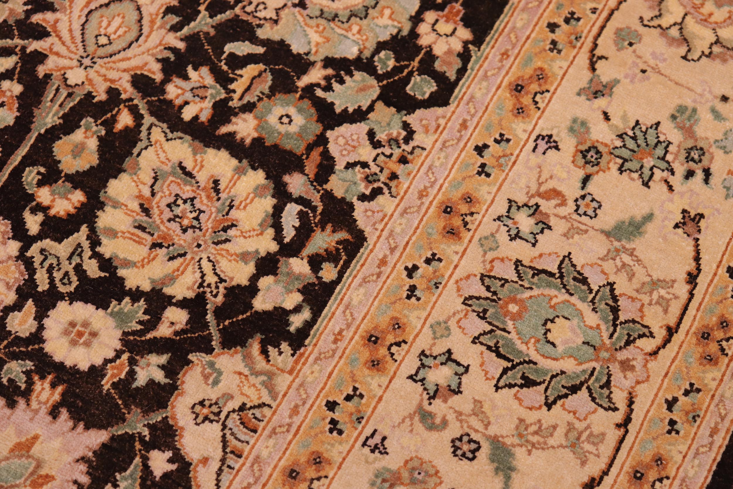 handmade Transitional Design Brown Lt. Tan Hand Knotted RECTANGLE 100% WOOL area rug 6' x 9'