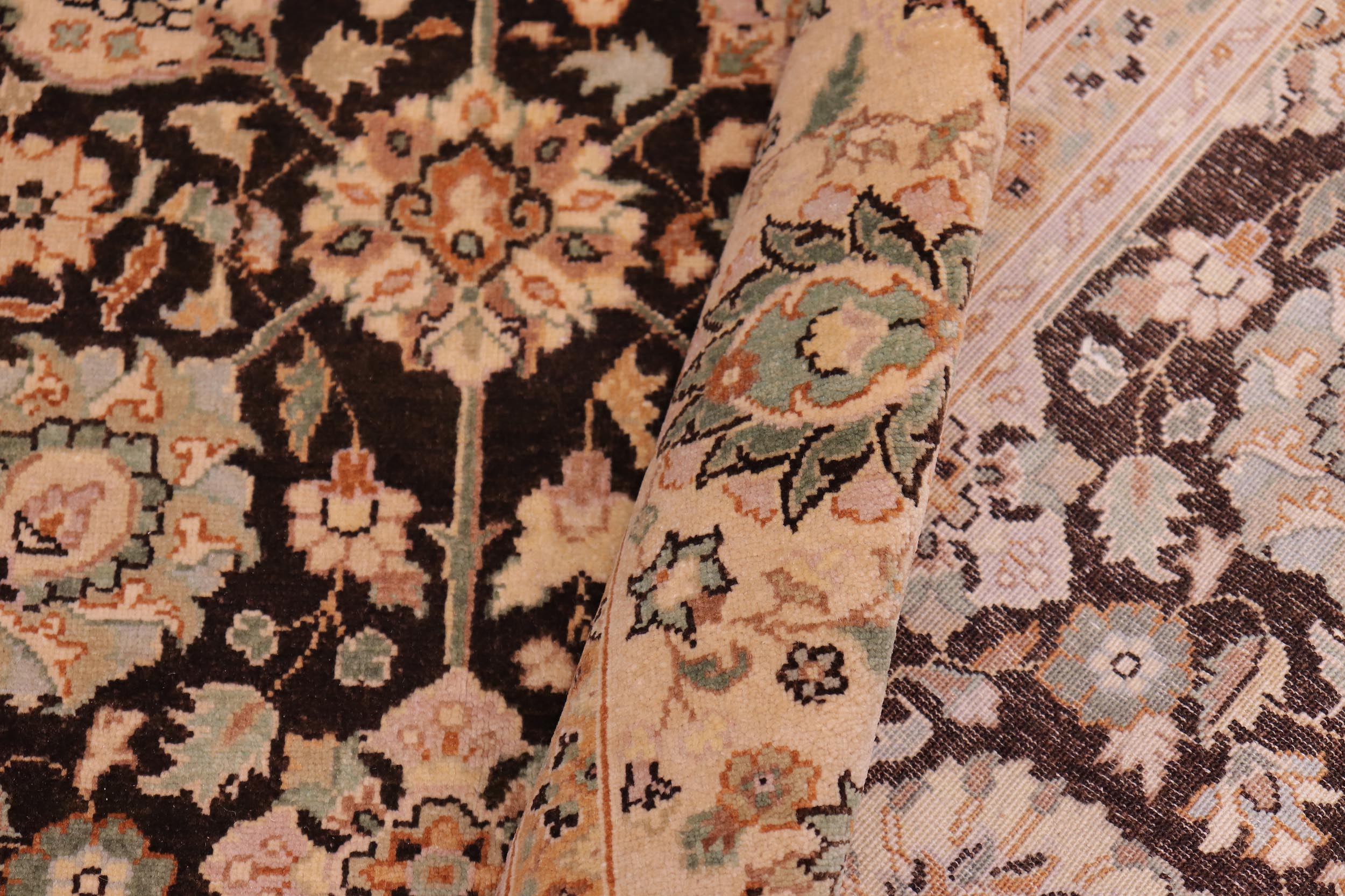 handmade Transitional Design Brown Lt. Tan Hand Knotted RECTANGLE 100% WOOL area rug 6' x 9'