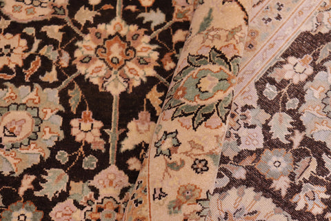 handmade Transitional Design Brown Lt. Tan Hand Knotted RECTANGLE 100% WOOL area rug 6' x 9'