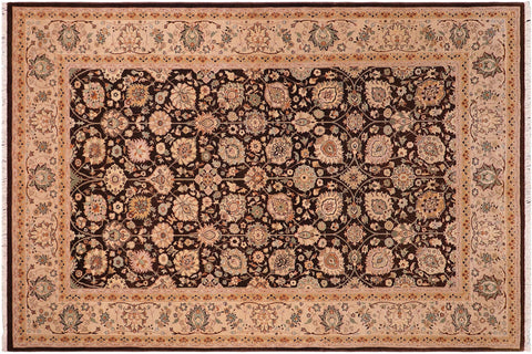 handmade Transitional Design Brown Lt. Tan Hand Knotted RECTANGLE 100% WOOL area rug 6' x 9'