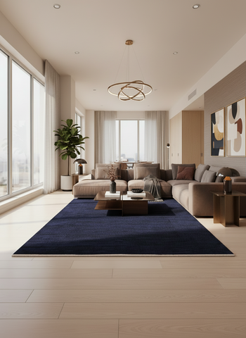 Over Dyed Marco Blue/Purple Hand-Knotted Rug  - 3'1X4'7