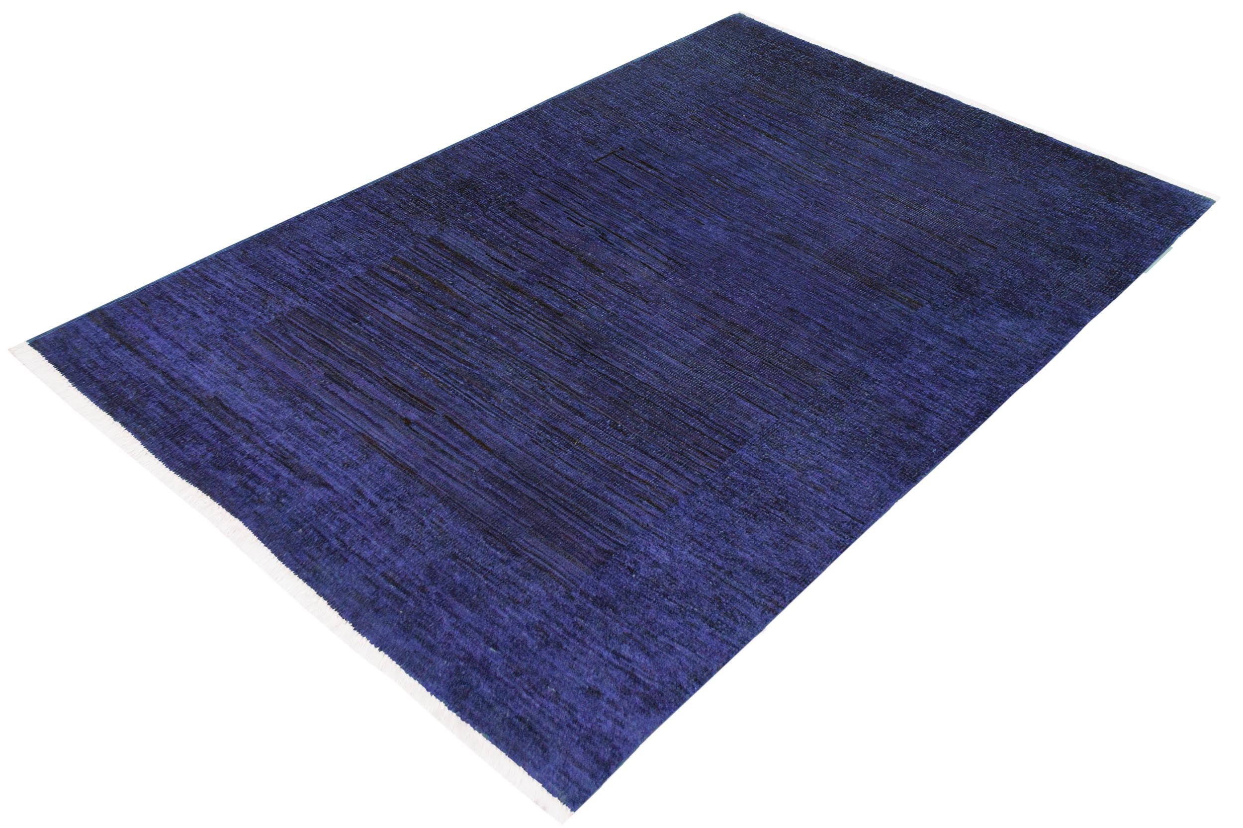 handmade Over Dyed Over Dyed Blue Purple Hand Knotted RECTANGLE 100% WOOL area rug 3' x 5'