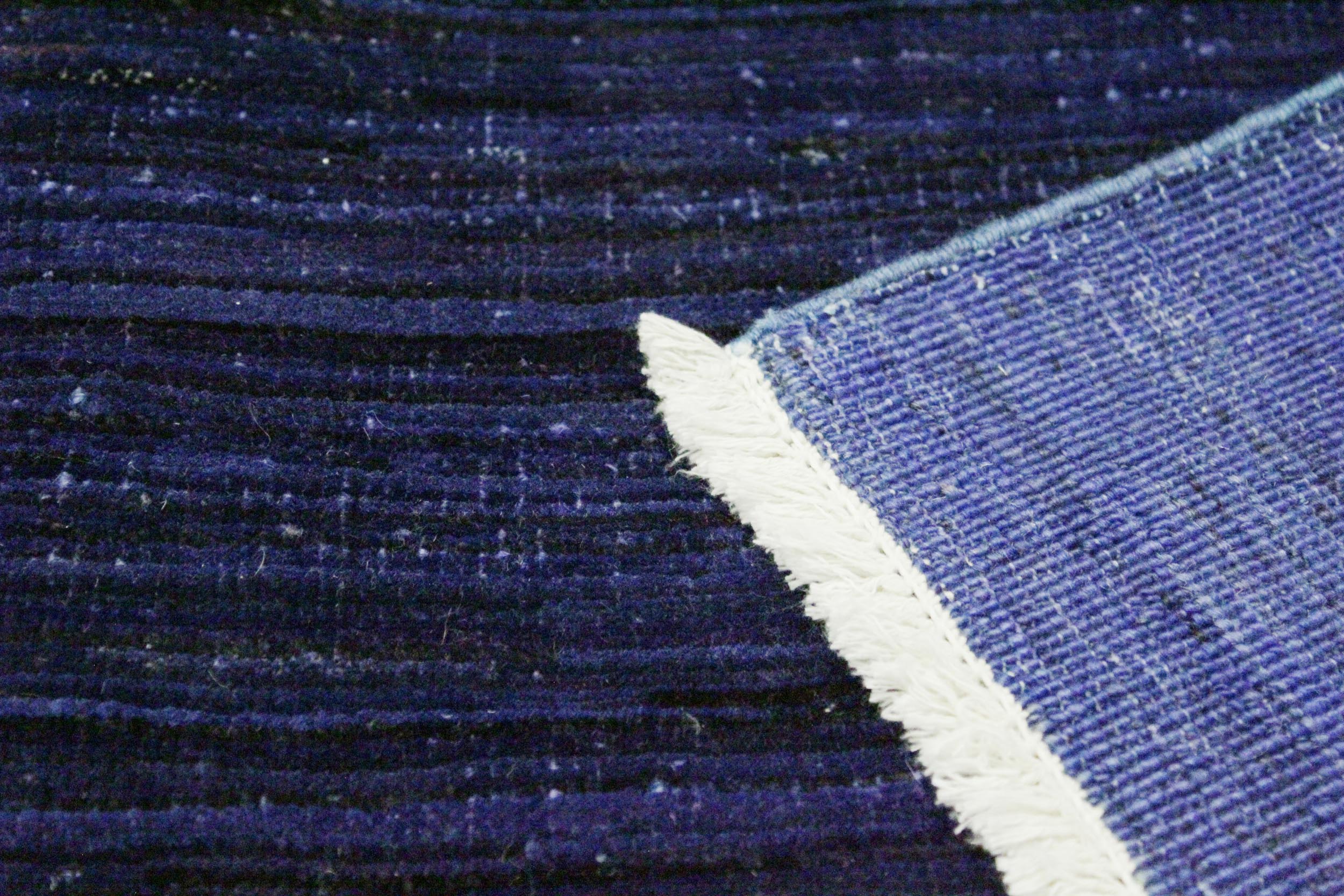 handmade Over Dyed Over Dyed Blue Purple Hand Knotted RECTANGLE 100% WOOL area rug 3' x 5'