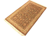handmade Transitional Design Brown Ivory Hand Knotted RECTANGLE 100% WOOL area rug 3x5
