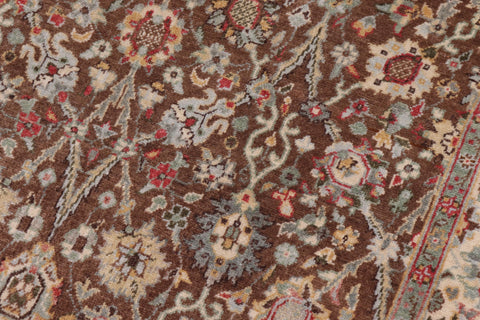 handmade Traditional Design Brown Ivory Hand Knotted RECTANGLE 100% WOOL area rug 3' x 5'