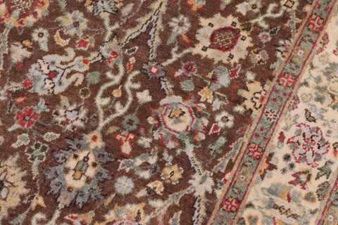 handmade Traditional Design Brown Ivory Hand Knotted RECTANGLE 100% WOOL area rug 3' x 5'