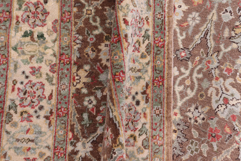 handmade Traditional Design Brown Ivory Hand Knotted RECTANGLE 100% WOOL area rug 3' x 5'