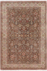 handmade Transitional Design Brown Ivory Hand Knotted RECTANGLE 100% WOOL area rug 3'X5'