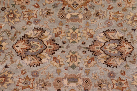 handmade Traditional Lahore Lt. Blue Tan Hand Knotted RECTANGLE 100% WOOL area rug 6' x 9'