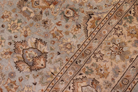 handmade Traditional Lahore Lt. Blue Tan Hand Knotted RECTANGLE 100% WOOL area rug 6' x 9'