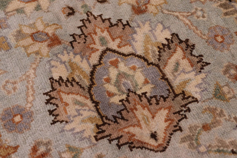 handmade Traditional Lahore Lt. Blue Tan Hand Knotted RECTANGLE 100% WOOL area rug 6' x 9'