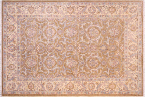 handmade Traditional Kafkaz Gold Ivory Hand Knotted RECTANGLE 100% WOOL area rug 6x8