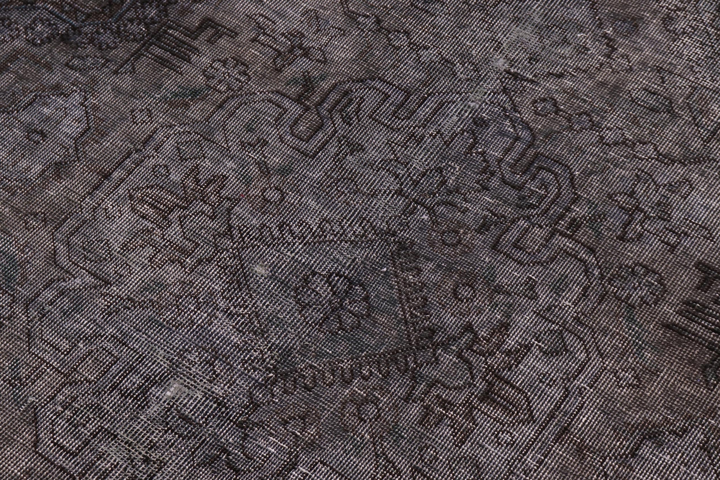 handmade Modern Vintage Gray Black Hand Knotted ROUND 100% WOOL area rug 6' x 6'