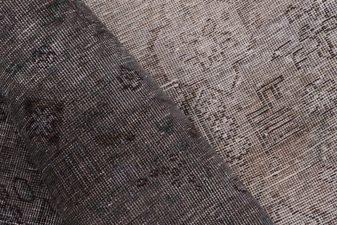 handmade Modern Vintage Gray Black Hand Knotted ROUND 100% WOOL area rug 6' x 6'