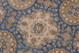handmade Transitional Kafkaz Lt. Blue Beige Hand Knotted RECTANGLE 100% WOOL area rug 9 x 12