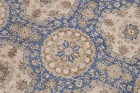 handmade Transitional Kafkaz Lt. Blue Beige Hand Knotted RECTANGLE 100% WOOL area rug 9' x 12'