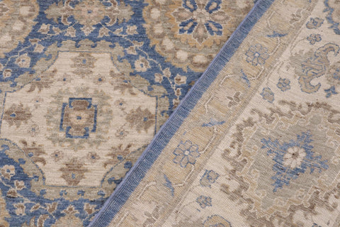 handmade Transitional Kafkaz Lt. Blue Beige Hand Knotted RECTANGLE 100% WOOL area rug 9' x 12'
