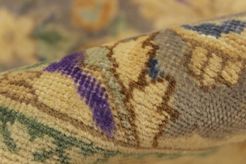 handmade Vintage Hand Painte Tan Gray Hand Knotted RECTANGLE 100% WOOL area rug 9X13