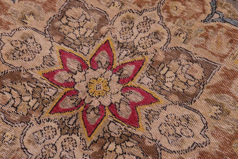 handmade Vintage Hand Painte Gray Brown Hand Knotted RECTANGLE 100% WOOL area rug 10X13