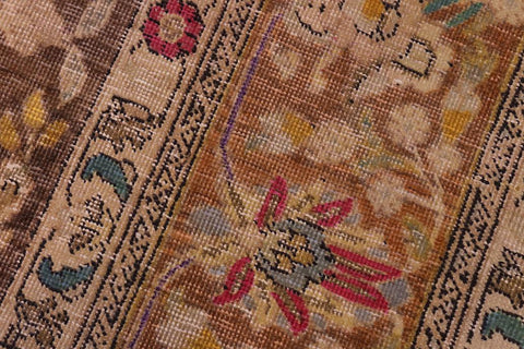 handmade Vintage Hand Painte Gray Brown Hand Knotted RECTANGLE 100% WOOL area rug 10X13