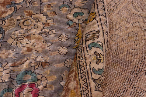 handmade Vintage Hand Painte Gray Brown Hand Knotted RECTANGLE 100% WOOL area rug 10X13