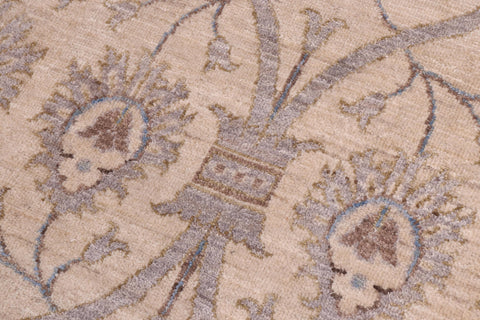 handmade Modern Kafkaz Ivory Blue Hand Knotted RECTANGLE 100% WOOL area rug 12' x 15'