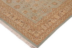 handmade Traditional Design Blue Ivory Hand Knotted RECTANGLE 100% WOOL area rug 10'X14'