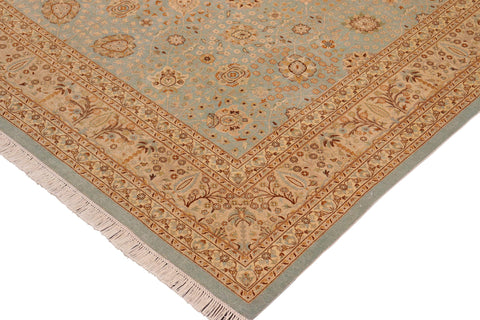 handmade Transitional Design Blue Ivory Hand Knotted RECTANGLE 100% WOOL area rug 10' x 14'