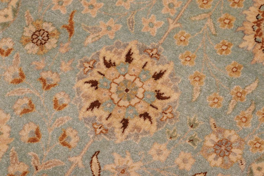 handmade Traditional Design Blue Ivory Hand Knotted RECTANGLE 100% WOOL area rug 10'X14'