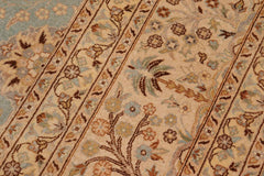 handmade Traditional Design Blue Ivory Hand Knotted RECTANGLE 100% WOOL area rug 10'X14'