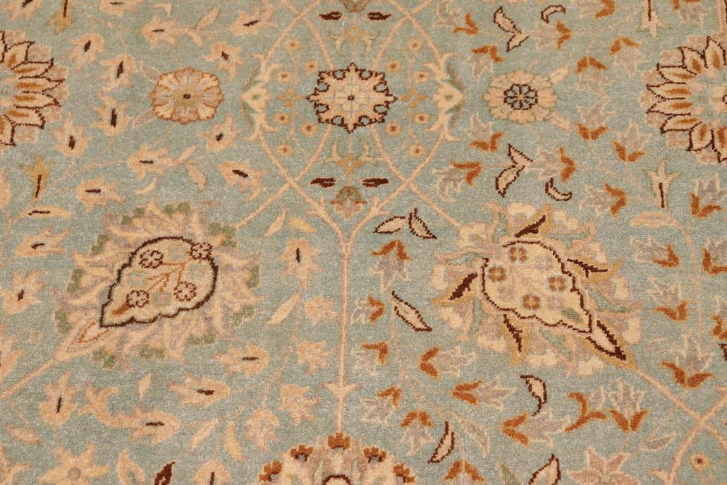 handmade Traditional Design Blue Ivory Hand Knotted RECTANGLE 100% WOOL area rug 10'X14'