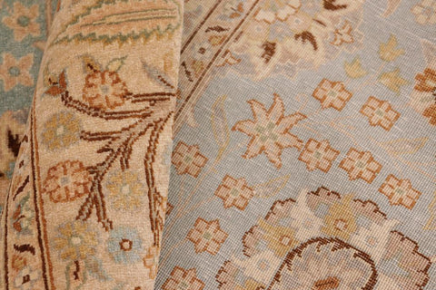 handmade Traditional Design Blue Ivory Hand Knotted RECTANGLE 100% WOOL area rug 10'X14'