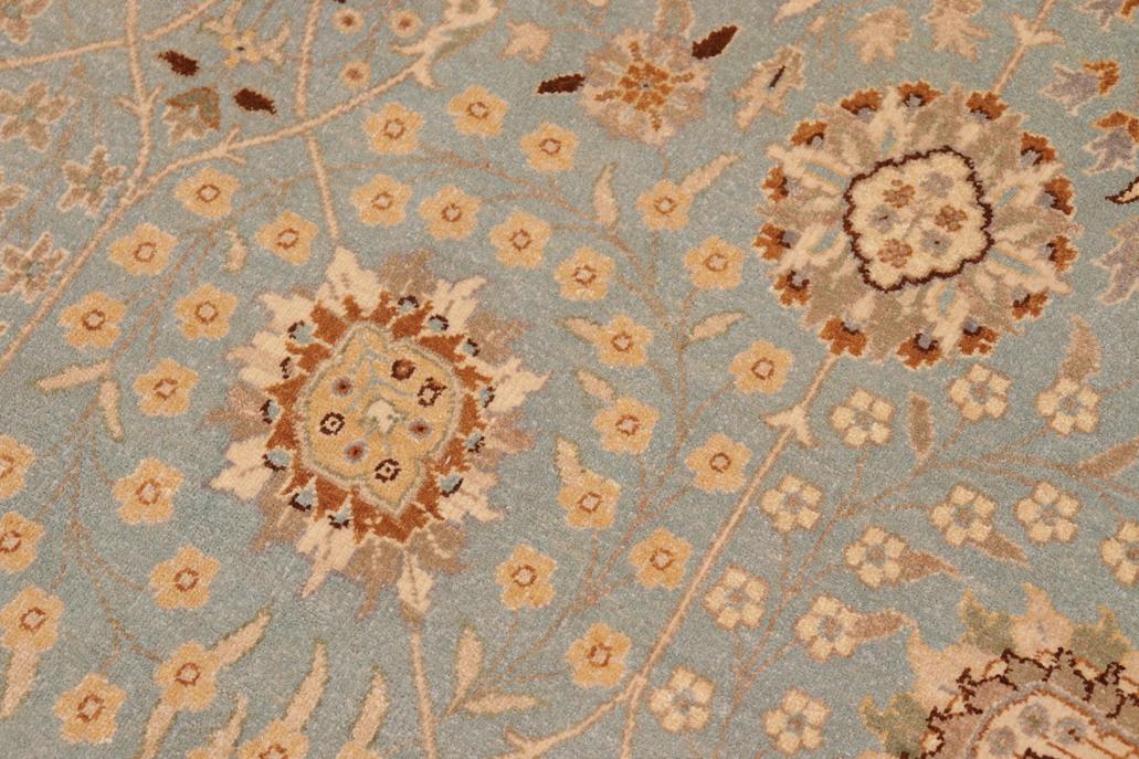 handmade Traditional Design Blue Tan Hand Knotted RECTANGLE 100% WOOL area rug 10'X14'