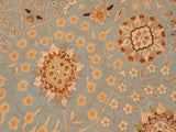 handmade Traditional Design Blue Tan Hand Knotted RECTANGLE 100% WOOL area rug 10x14