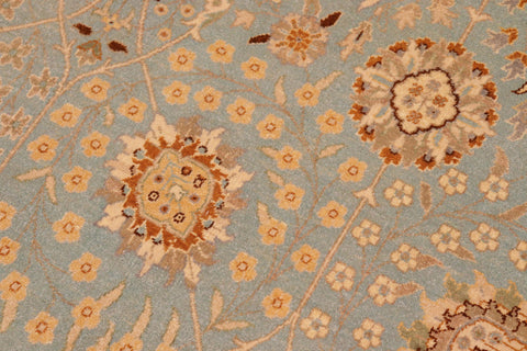 handmade Transitional Design Blue Tan Hand Knotted RECTANGLE 100% WOOL area rug 10' x 14'