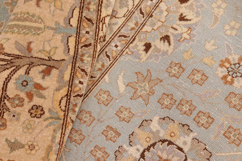 handmade Traditional Design Blue Tan Hand Knotted RECTANGLE 100% WOOL area rug 10'X14'