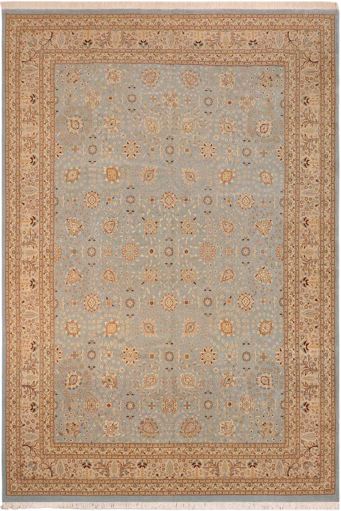 handmade Traditional Design Blue Tan Hand Knotted RECTANGLE 100% WOOL area rug 10'X14'