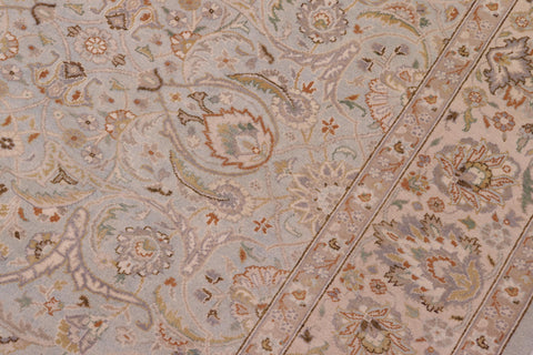 handmade Traditional Design Lt. Blue Tan Hand Knotted RECTANGLE 100% WOOL area rug 6' x 9'