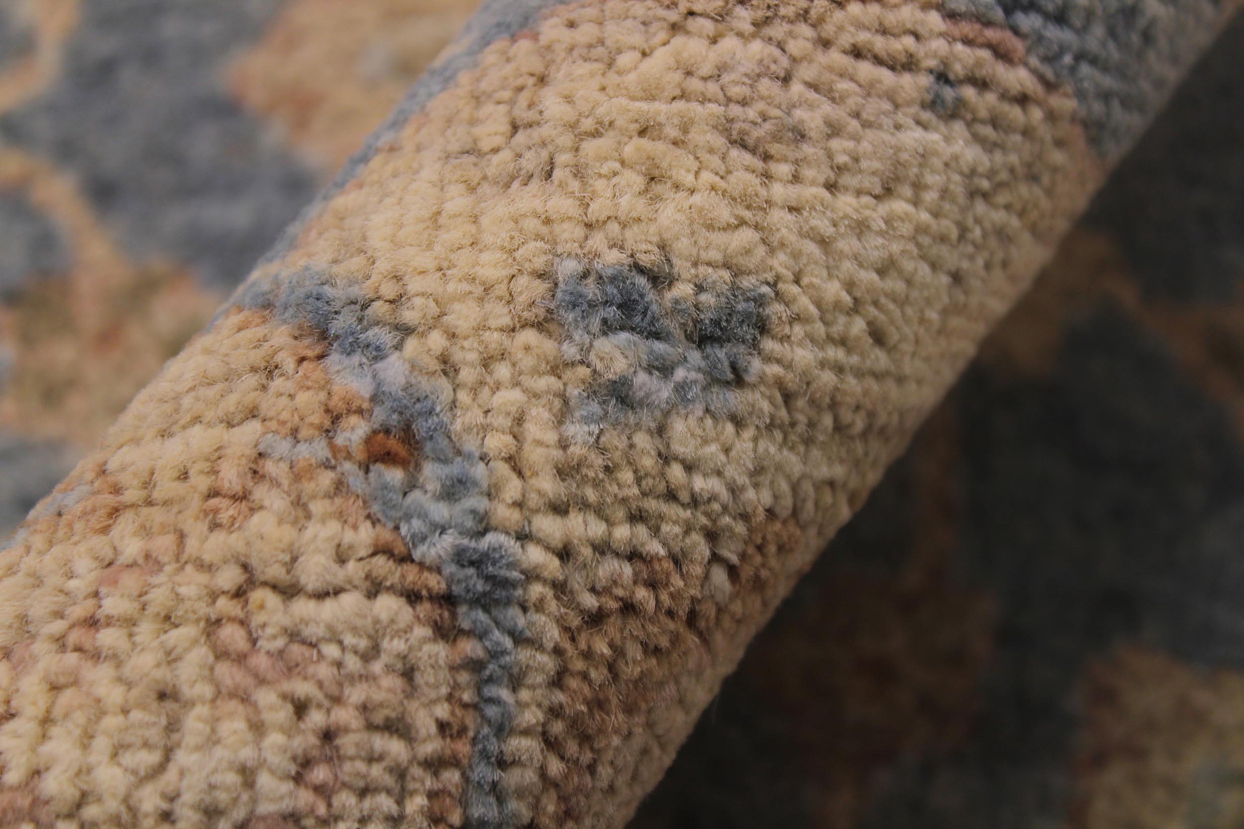 handmade Traditional Kafkaz Blue Ivory Hand Knotted RUNNER 100% WOOL area rug 3' x 13'